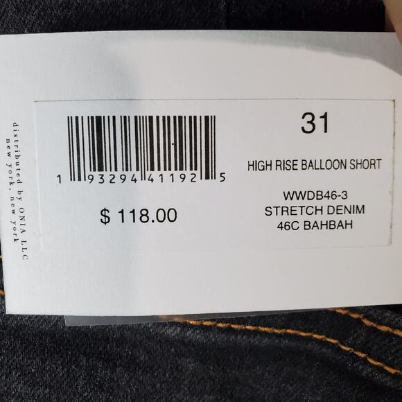WeWoreWhat Women's High Rise Balloon Distressed Stretch Shorts Size 31 - Picture 5 of 7